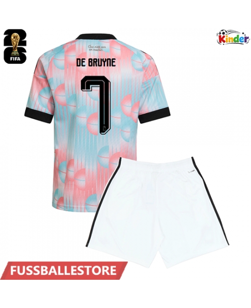 Günstige Belgien Kevin De Bruyne #7 Auswärts Trikotsatzt Kinder WM 2026 Kurzarm (+ Kurze Hosen)